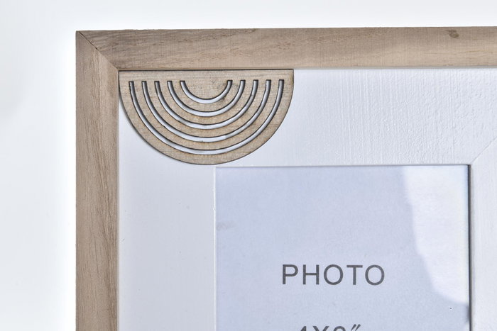 DKD Home Decor Set de 2 Marcos de Fotos 10x15 en MDF y Cristal, Surtido Marrón y Blanco, 12 Unidades