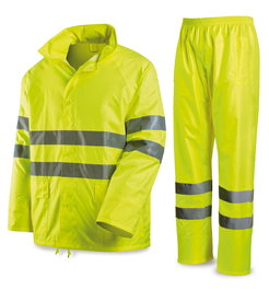 TRAFEY Traje de alta visibilidad amarillo fluorescente con chaqueta con capucha y pantalón T-M