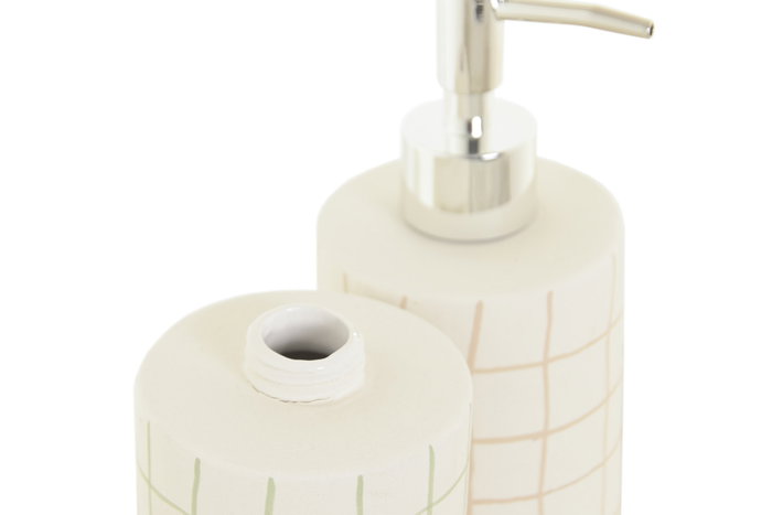 DKD Home Decor Dosificador de Cerámica y ABS Surtido de 2 Unidades