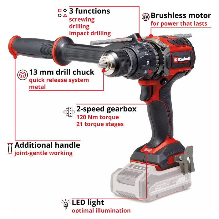 Einhell TP-CD 18/120 Li-i BL Solo Atornillador de Percusión 18 V