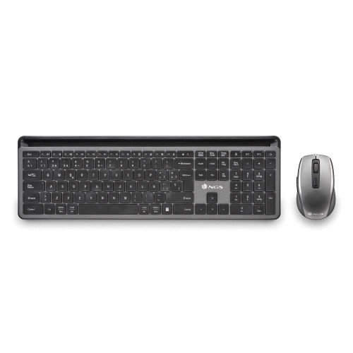 NGS Eclipse Kit Teclado y Ratón Inalámbrico Gris, QWERTY Inglés, Recargable