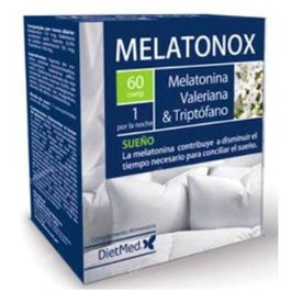 Dietmed Melatonox 60 Comp. Complemento Alimenticio con Melatonina 1.9 mg, Triptófano y Valeriana para Conciliar el Sueño - Suplemento Natural para el Descanso y Dormir Mejor