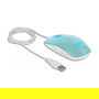 DeLOCK 12538 Ratón Óptico USB Ambidiestro con LED de 3 Botones, 1200 DPI, Color Turquesa, 1.3 m de Cable, Plug and Play, para PC/Portátil, Windows/Mac OS