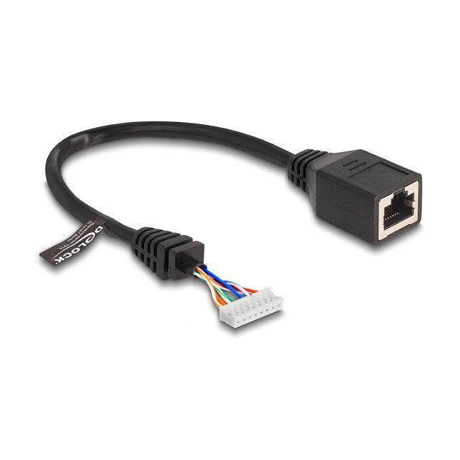 DeLOCK Cable RJ45 hembra a conector hembra 2,00 mm 8 Pin Cat.5e 23 cm negro