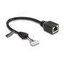 DeLOCK Cable RJ45 hembra a conector hembra 2,00 mm 8 Pin Cat.5e 23 cm negro