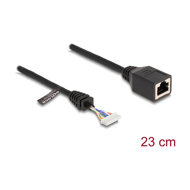 DeLOCK Cable RJ45 hembra a conector hembra 2,00 mm 8 Pin Cat.5e 23 cm negro