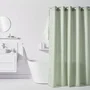 Today Cortina de Ducha Gofres Verde Poliéster 180 x 200 cm con 12 Ganchos TOD3574641275518
