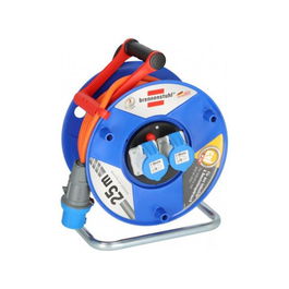 Brennenstuhl Enrollacables Garant 25m 2 Tomas CEE 230V/16A IP44 Cable H07RN-F 3G2.5 Naranja/Azul