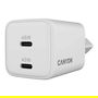 Canyon Cargador CU45CC GaN 45W 2xPuertos USB-C PD Blanco para Unión Europea, Carga Rápida