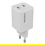 Canyon Cargador CU45CC GaN 45W 2xPuertos USB-C PD Blanco para Unión Europea, Carga Rápida