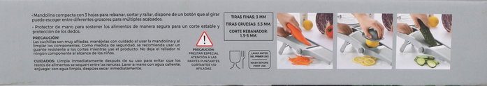 Quttin Mandolina Ajustable 3-Función (Pack de 6 Unidades) 32.1 x 6.1 x 14 cm