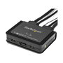 StarTech Switch KVM de 2 Puertos DisplayPort 4K60Hz con Cables Incorporados, USB A, USB