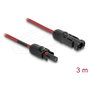 DeLOCK Cable Solar DL4 6 mm2 Macho-Hembra 3 m IP67 Rojo y Negro Resistente a Intemperie -40 a 90 °C
