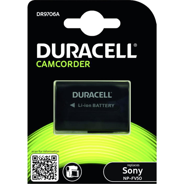 Duracell Batería de iones de litio 700mAh para Sony NP-FV50 DR9706A Duracell Batería de iones de litio 700mAh para Sony NP-FV50 DR9706A