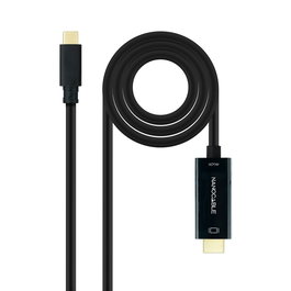 NANOCABLE Cable Conversor USB-C a HDMI 1.4 4K@30HZ 3 m, Negro, 3 m, USB Tipo C, HDMI tipo A (Estandar), Macho, Macho, Derecho