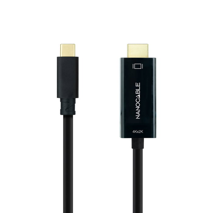 Nanocable Cable Conversor USB-C a HDMI 1.4 4K@30Hz 3 m, Negro Nanocable Cable Conversor USB-C a HDMI 1.4 4K@30Hz 3 m, Negro