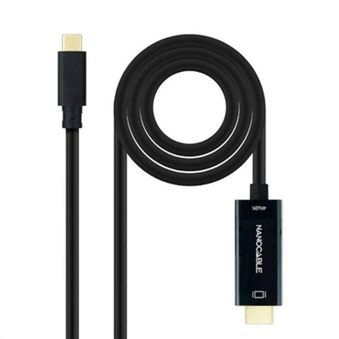 Nanocable Cable Conversor USB-C a HDMI 1.4 4K@30Hz 3 m, Negro Nanocable Cable Conversor USB-C a HDMI 1.4 4K@30Hz 3 m, Negro