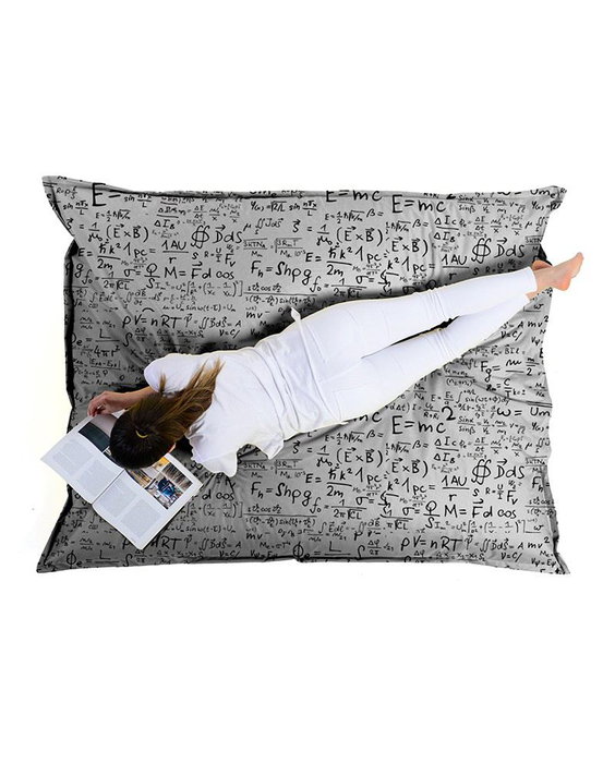 Atelier Del Sofa Silla de Grano Gigante EMC2 White, 100% STYROFOAM, Tela Repelente al Agua, 180x140x30 cm