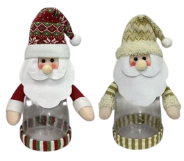 DKD Home Decor Caja de Poliéster Papá Noel Surtida 18x12x30 cm