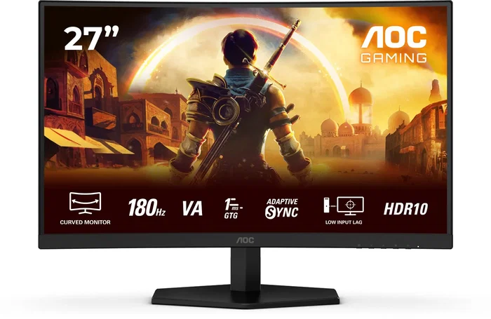 AOC C27G42E Monitor Curvo 27 pulg. Full HD 180 Hz VA Negro/Rojo AOC C27G42E Monitor Curvo 27 pulg. Full HD 180 Hz VA Negro/Rojo