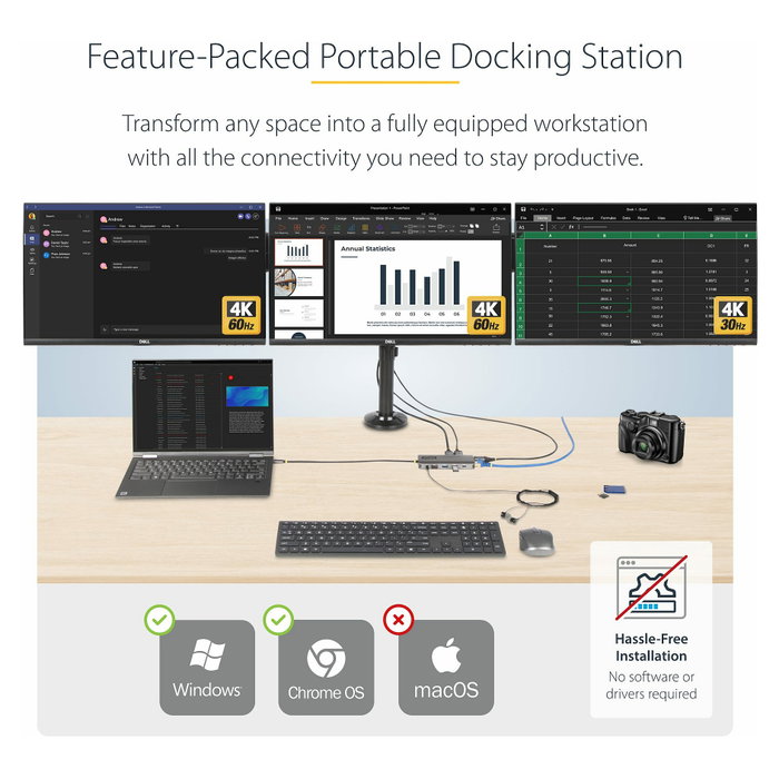 Startech USB-C Triple-Monitor Multiport Adaptador HDMI/DP/Lector de Tarjetas - Docking Station USB-C 3.2 Gen 1 Thunderbolt Startech USB-C Triple-Monitor Multiport Adaptador HDMI/DP/Lector de Tarjetas - Docking Station USB-C 3.2 Gen 1 Thunderbolt