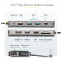 Startech USB-C Triple-Monitor Multiport Adaptador HDMI/DP/Lector de Tarjetas - Docking Station USB-C 3.2 Gen 1 Thunderbolt