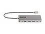 StarTech.com Adaptador Multipuerto USB-C para 3 Monitores, HDMI/DP, Hub 4x USB-A, PD 100W, Gris