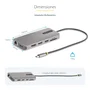 StarTech.com Adaptador Multipuerto USB-C para 3 Monitores, HDMI/DP, Hub 4x USB-A, PD 100W, Gris