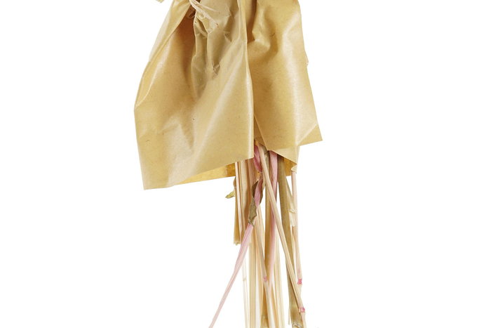 DKD Home Decor Ramo Rosa y Amarillo 7 x 44 x 8 cm (4 Unidades) Flor Seca