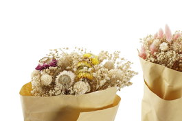 DKD Home Decor Ramo Rosa y Amarillo 7 x 44 x 8 cm (4 Unidades) Flor Seca