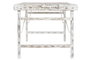 DKD Home Decor Mesa Comedor Plegable Vintage, Blanco, Madera Reciclada, Patas Plegables, Dimensiones 180 x 90 x 76 cm