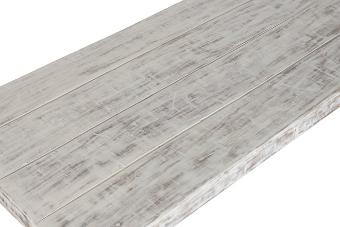 DKD Home Decor Mesa Comedor Plegable Vintage, Blanco, Madera Reciclada, Patas Plegables, Dimensiones 180 x 90 x 76 cm