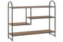 DKD Home Decor Consola Vintage Marrón y Negro con 4 Estanterías de Madera y Hierro, 120 x 30 x 94 cm