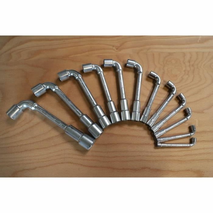 Ks Tools Caja de 12 llaves de tubo métricas de 6 caras, 7-24 mm