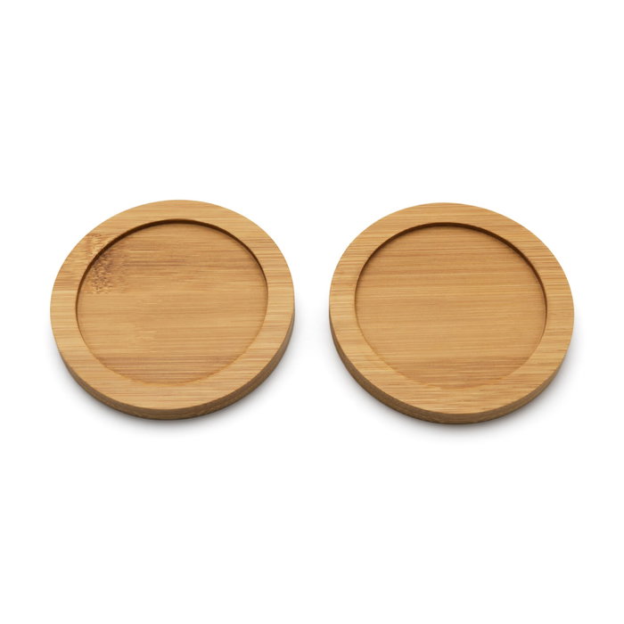 Bredemeijer Set de 2 Tazas de Té Umea con Posavasos de Bambú, 200ml