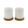 Bredemeijer Set de 2 Tazas de Té Umea con Posavasos de Bambú, 200ml