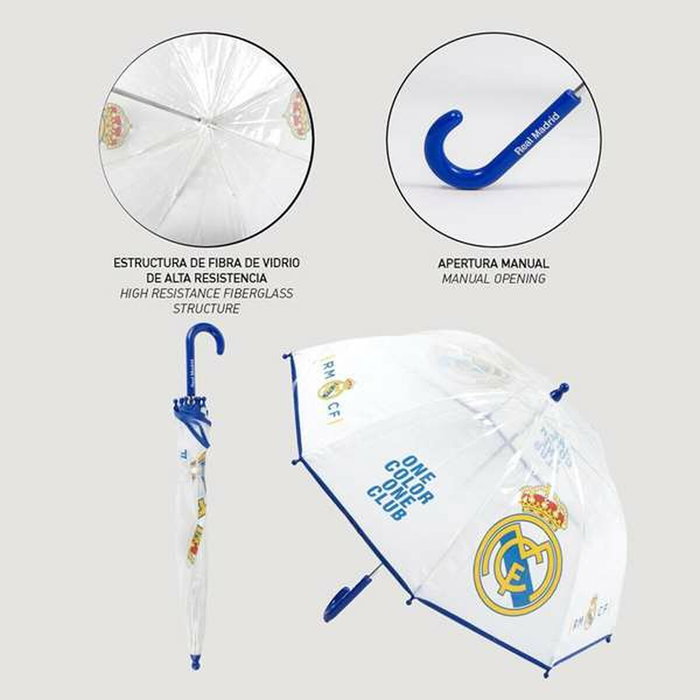 Cerdá Paraguas Manual Burbuja Real Madrid 45 cm White
