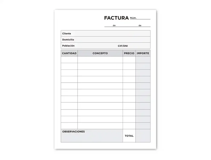 Liderpapel Talonario de facturas T301 8º original y 2 copias Liderpapel Talonario de facturas T301 8º original y 2 copias