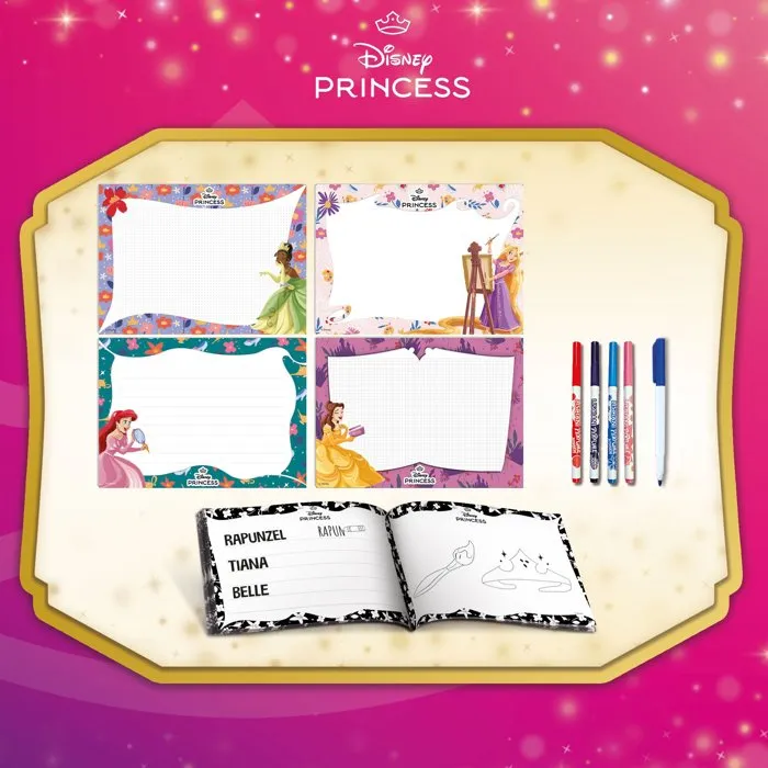 Liscianigiochi AACRX13774 - Escuela de Dibujo + Rotuladores Perfumados Princesas - Kit de Dibujo y Pizarras Borrables para Mayores de 4 Años
