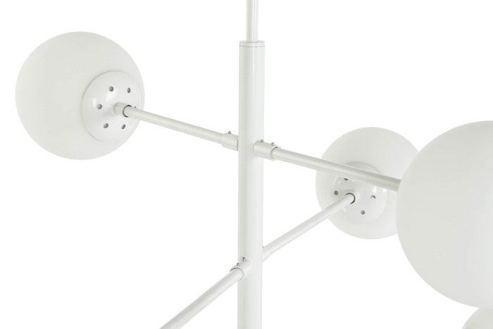 DKD Home Decor Lámpara de Techo de Metal y Cristal con Bolas, Blanco DKD Home Decor Lámpara de Techo de Metal y Cristal con Bolas, Blanco