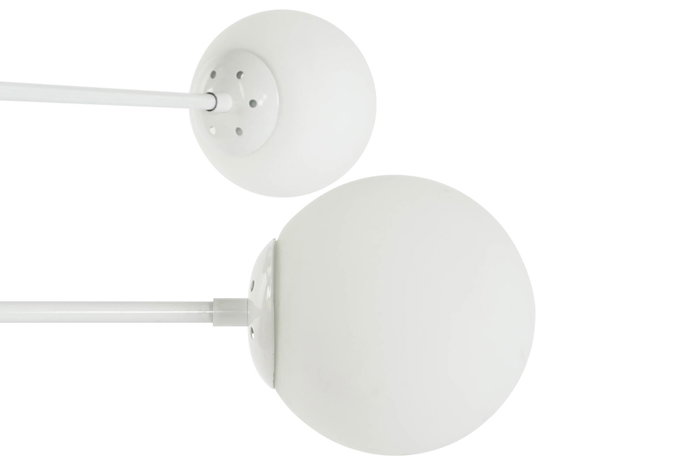 DKD Home Decor Lámpara de Techo de Metal y Cristal con Bolas, Blanco DKD Home Decor Lámpara de Techo de Metal y Cristal con Bolas, Blanco