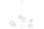 DKD Home Decor Lámpara de Techo de Metal y Cristal con Bolas, Blanco