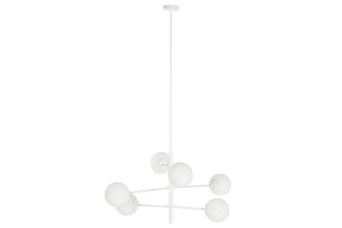 DKD Home Decor Lámpara de Techo de Metal y Cristal con Bolas, Blanco DKD Home Decor Lámpara de Techo de Metal y Cristal con Bolas, Blanco