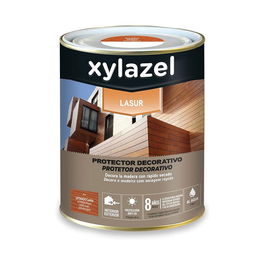 Xylazel Lasur decorativo al agua caoba satinado 750 ml protector exterior para muebles y maderas