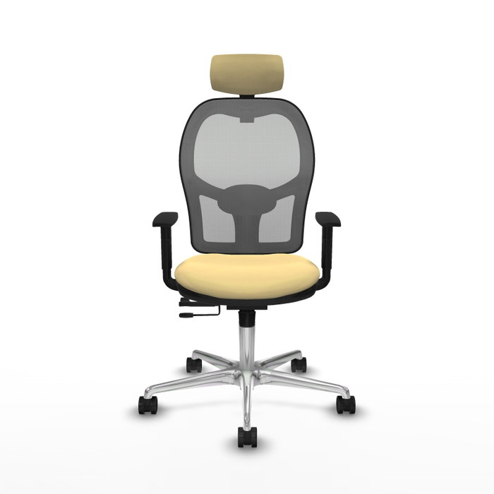 PIQUERAS Y CRESPO Silla de oficina Jorquera con mecanismo Sincro/Traslack Crema y Gris