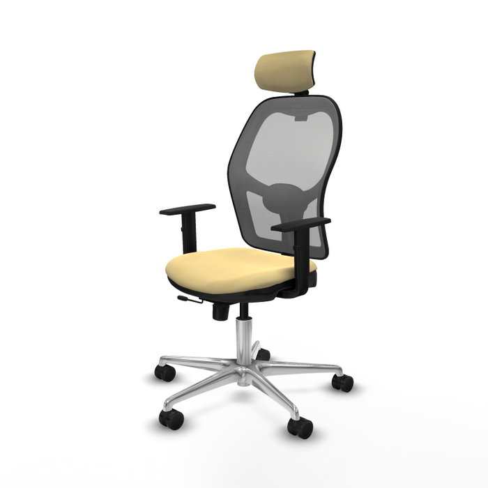 PIQUERAS Y CRESPO Silla de oficina Jorquera con mecanismo Sincro/Traslack Crema y Gris