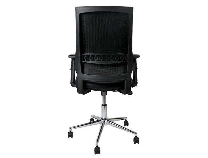 Q-connect Silla giratoria respaldo medio similpiel regulable en altura 980+100x630x625 mm color negro para oficina ergonómica 200 kg