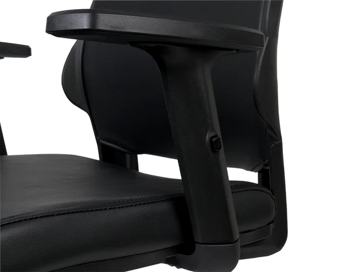 Q-connect Silla giratoria respaldo medio similpiel regulable en altura 980+100x630x625 mm color negro para oficina ergonómica 200 kg