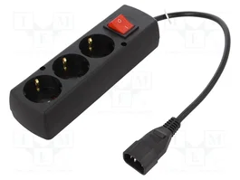 JONEX Cable de alimentación H05VV-F 3x1mm2 con interruptor, 0,3m
