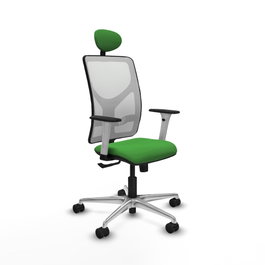 PIQUERAS Y CRESPO Silla de oficina Motilla con mecanismo Sincro, Verde y Blanco